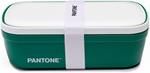 Pantone - Lunch Box, porta pranzo stile bento con divisorio interno ufficio scuola. 12x7x20,7 - Verde Scuro