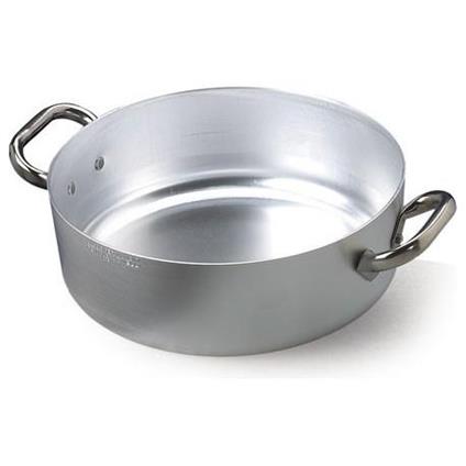 Casseruola Bassa 40 Cm Alluminio 99,5% Maniglie Acciaio Inox Spessore 3 Mm Pentole Agnelli