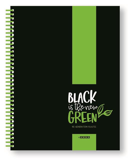 Quaderno Spiralato A4 Quadretti 5 mm - elementari e medie - Black Is The New Green