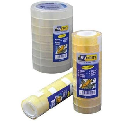 Nastro adesivo SYROM formato 19 mm x 33 m ppl trasparente torre da 8 rotoli - 4354