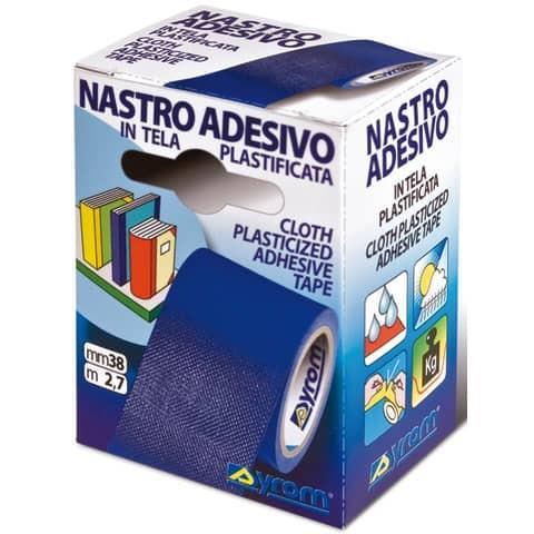 Nastro adesivo in tela Tes 702 SYROM formato 19 mm x 2,7 m - materiale tela plastificata rosso - 7565