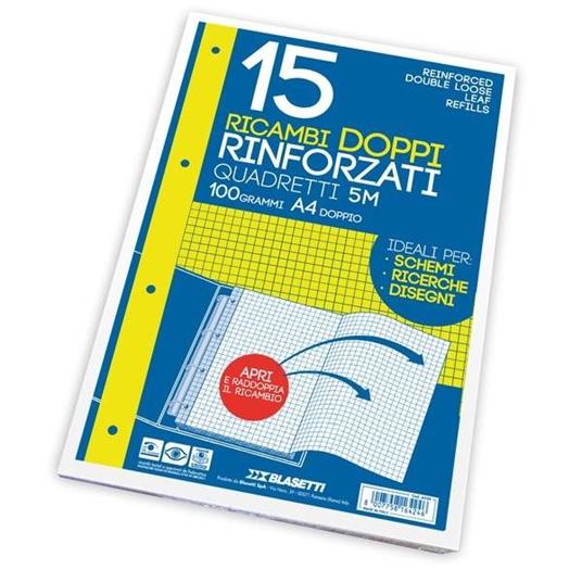 Blasetti Ricambi con perforatura rinforzata antistrappo 100 g/mÂ² 15 Fogli 5M - 2