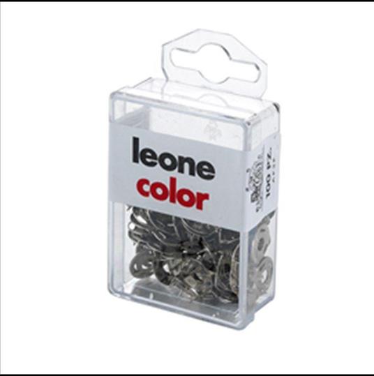 Leone Scatola 100 Puntine 3 Punte Temperate E Nichelate Color