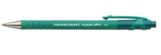 Papermate Flexgrip Ultra Verde Clip-on retractable ballpoint pen Medio 12 pezzo(i)