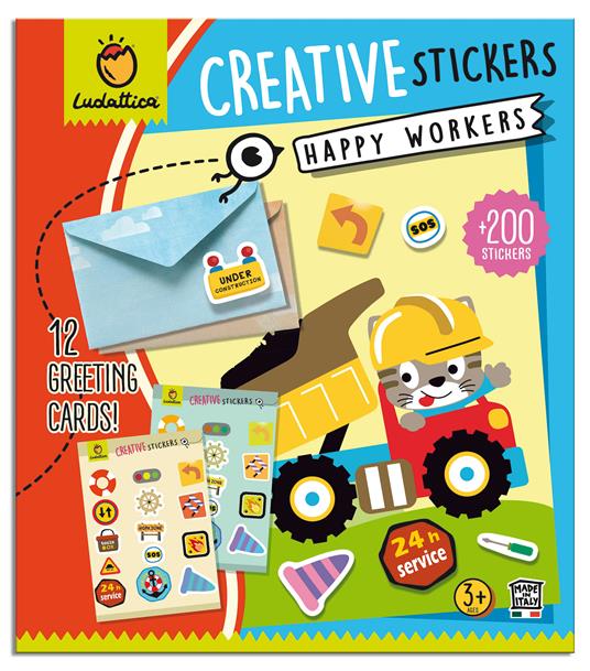 Happy Workers. Creative stickers