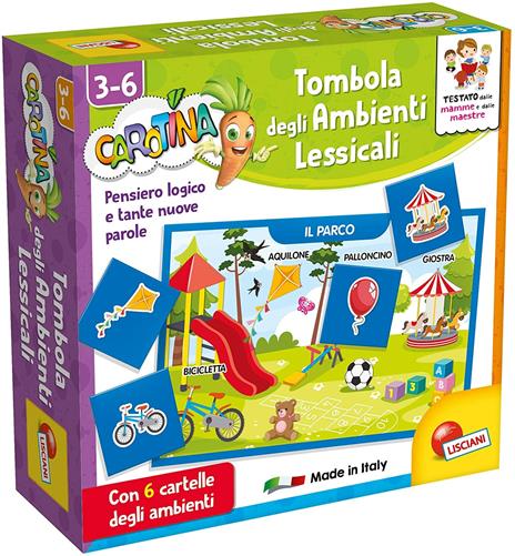 Carotina Quadrotte Tombola Ambienti Lessicali