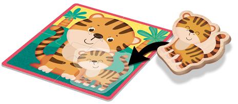 Montessori Legno Puzzle Baby Animals - 4