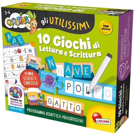 Carotina Gli Utilissimi 10 Giochi di Lettura e Scrittura