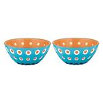 Set 2 Ciotole Le Murrine Azzurro/bianco/arancio 12 Cm Guzzini Accessori Casa Tavola Cucina