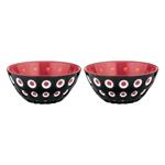 Set 2 Ciotole Le Murrine Nero/bianco/rosso 12 Cm Guzzini Accessori Casa Tavola Cucina