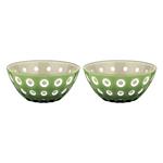 Set 2 Ciotole Le Murrine Sabbia/bianco/verde Muschio 12 Cm Guzzini Accessori Casa Tavola Cucina