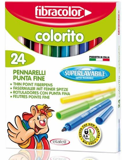 Pennarelli Fibracolor Colorito 24 Lavabile