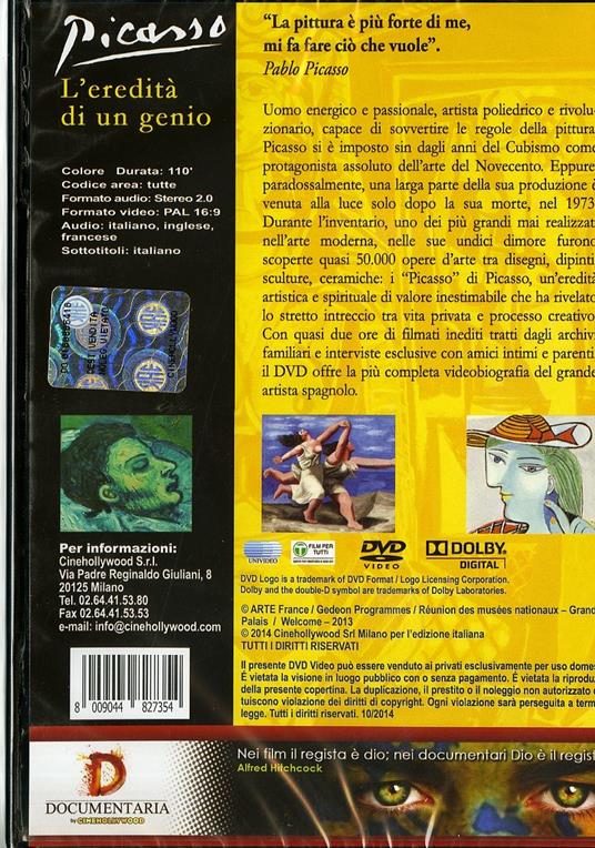 Picasso. L'eredità di un genio - DVD - Film Documentario | IBS