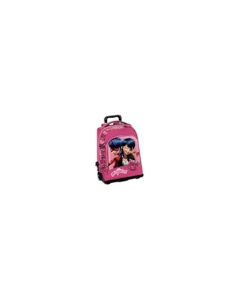 Zaino scuola trolley organizzato Premium Miraculous Rosa - 2