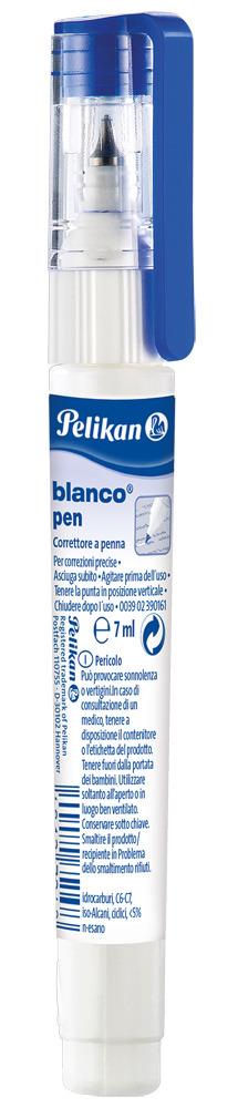 Correttore liquido Pelikan a penna Blanco pen 7 ml. Confezione da 1 pezzo. Punta fine in metallo, senza solventi - 3