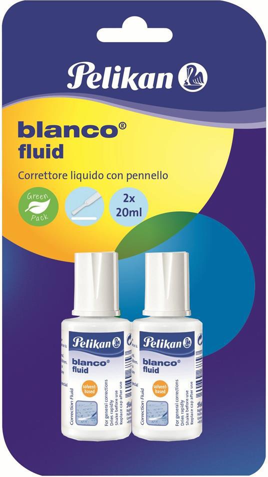 Correttore Pelikan con pratico pennello Blanco fluid 20 ml. Confezione da 2  pezzi - Pelikan - Cartoleria e scuola