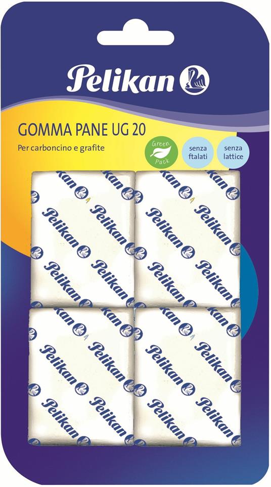 Gomma pane bianca Pelikan UG20. Confezione da 4 pezzi - Pelikan -  Cartoleria e scuola | IBS