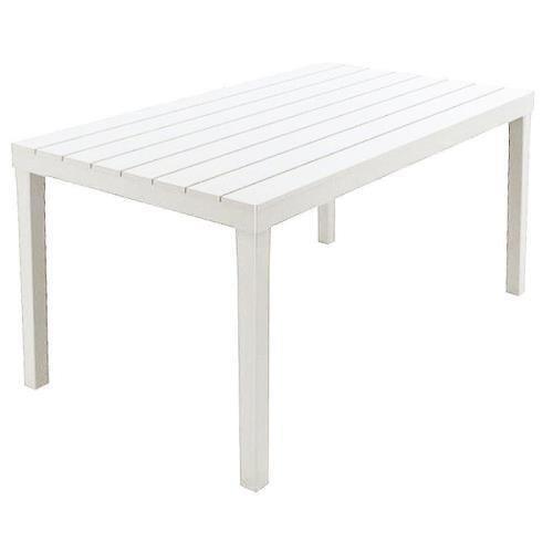 Sumatra tavolo da giardino in plastica effetto legno 138 x 78 x72h cm  Bianco - Tomaino - Casa e Cucina | IBS