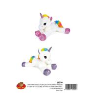 DECAR 2 - Peluche Unicorno Bianco Steso 35cm. - 25550