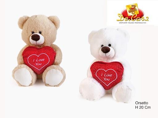 DECAR2 - Peluche Orsetto con Cuore a Saccuccio - 27696