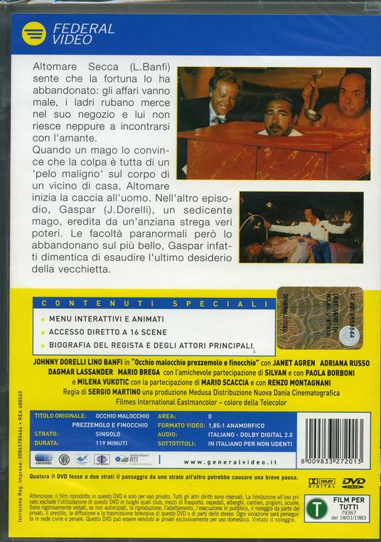 Occhio malocchio prezzemolo e finocchio - DVD - Film di Sergio Martino  Commedia | IBS