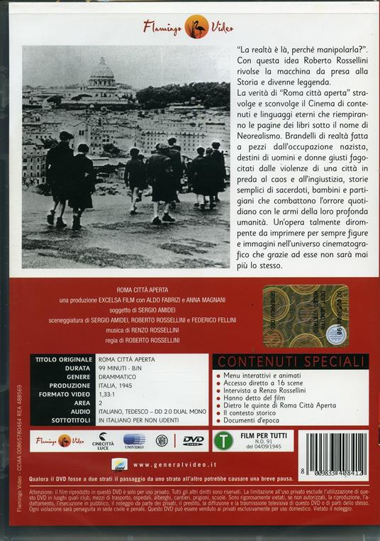 Roma città aperta - DVD - Film di Roberto Rossellini Drammatico | IBS