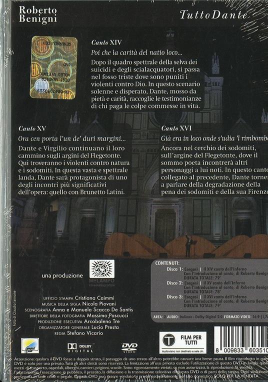 Tutto Dante. Vol. 6. Inferno. Canto XIV - XV - XVI (3 DVD) - DVD - 2