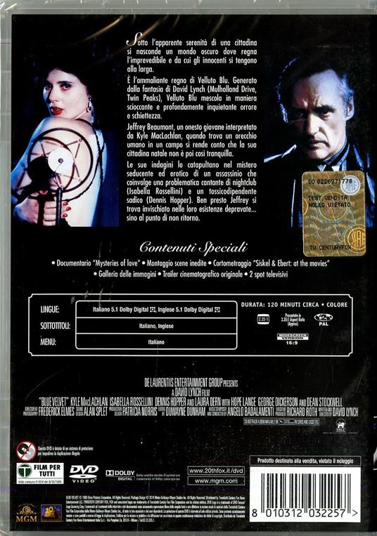 Velluto blu - DVD - Film di David Lynch Giallo