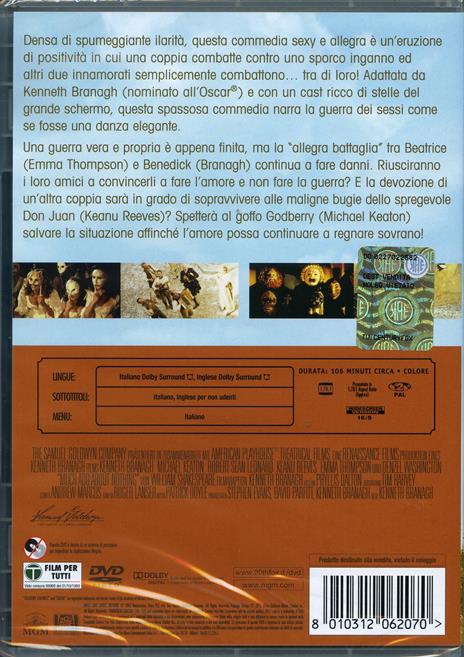 Molto rumore per nulla di Kenneth Branagh - DVD - 2