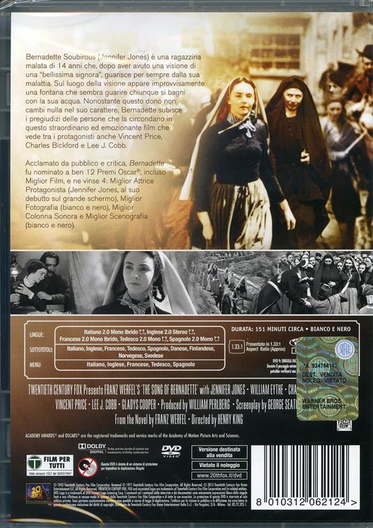 Bernadette - DVD - Film di Henry King Drammatico | IBS