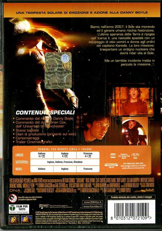 Sunshine di Danny Boyle - DVD - 2