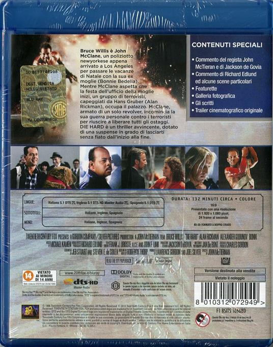 Die Hard. Trappola di cristallo. Esclusiva Feltrinelli-IBS (Blu-ray) -  Blu-ray - Film di John McTiernan Avventura | IBS