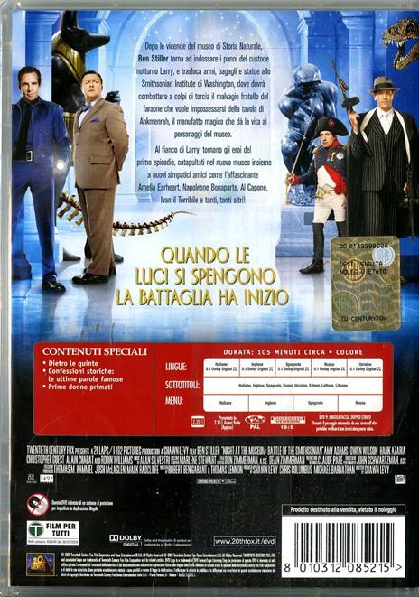 Una notte al museo 2. La fuga di Shawn Levy - DVD - 2