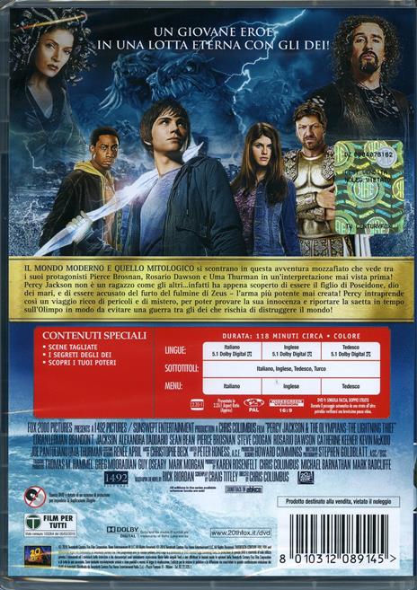 Percy Jackson e gli dei dell'Olimpo. Il ladro di fulmini di Chris Columbus - DVD - 2