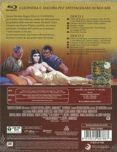 Cleopatra (2 Blu-ray)<span>.</span> Edizione 50° anniversario di Joseph Leo Mankiewicz - Blu-ray - 2