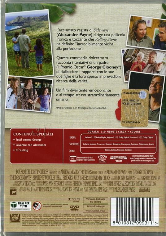 Paradiso amaro di Alexander Payne - DVD - 2