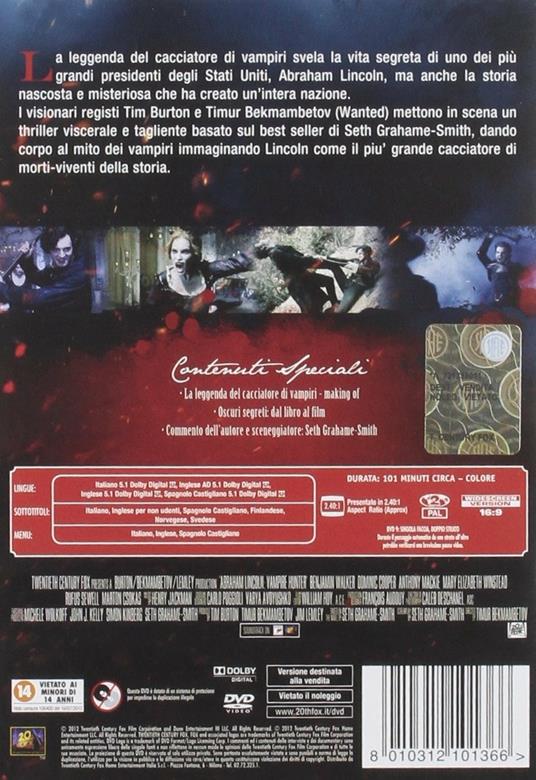 La leggenda del cacciatore di vampiri di Timur Bekmambetov - DVD - 2