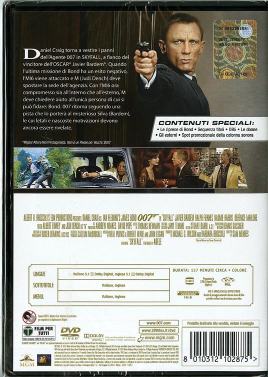 Skyfall 007 - DVD - Film di Sam Mendes Giallo | IBS