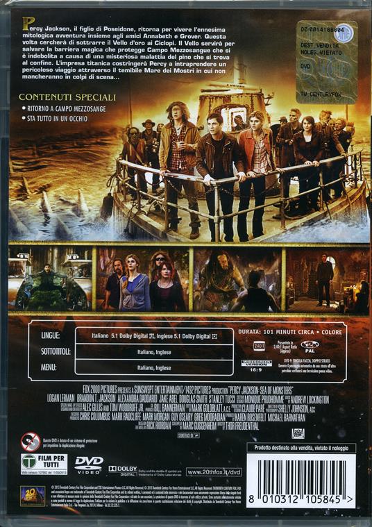 Percy Jackson e gli dei dell'Olimpo. Il mare dei mostri di Thor Freudenthal - DVD - 2