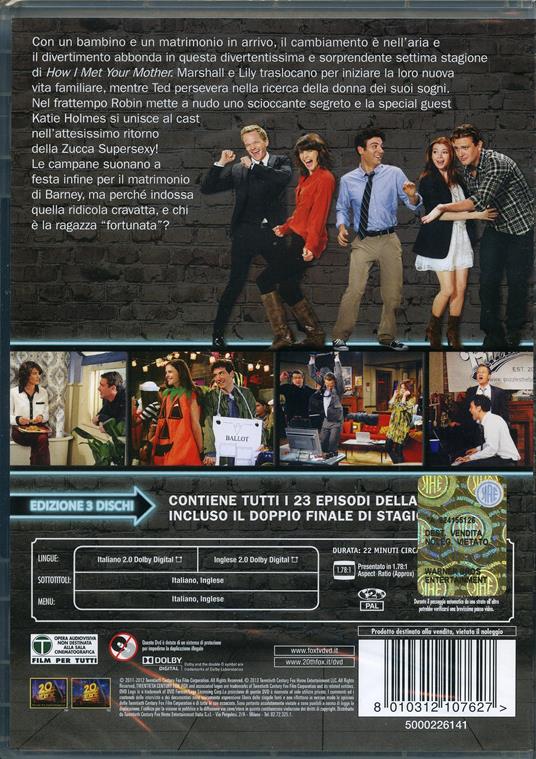 How I Met Your Mother. Alla fine arriva mamma. Stagione 7 (3 DVD) - DVD -  Film di Pamela Fryman , Rob Greenberg Commedia | IBS