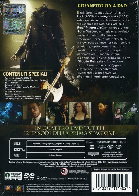 Sleepy Hollow. Stagione 1. Serie TV ita 4 DVD DVD Film di