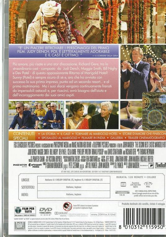 Ritorno al Marigold Hotel di John Madden - DVD - 2