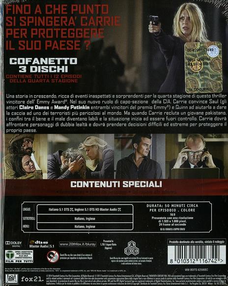 Homeland. Stagione 4 (3 Blu-ray) di Michael Cuesta,Guy Ferland,Daniel Attias - Blu-ray - 2