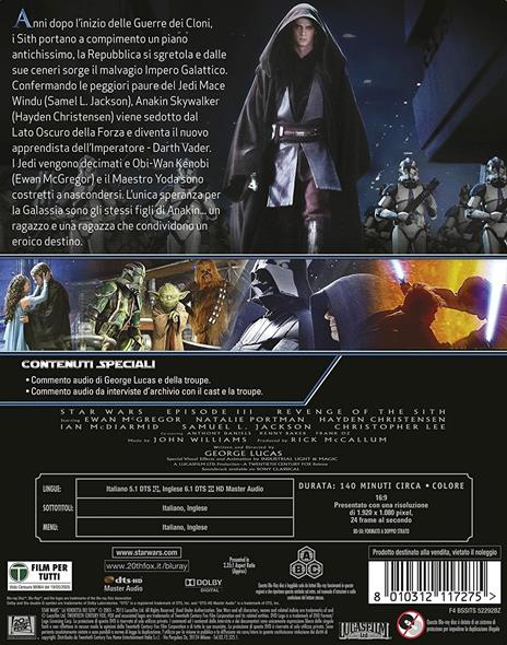 Star Wars. Episodio III. La vendetta dei Sith (Steelbook) di George Lucas - Blu-ray - 2