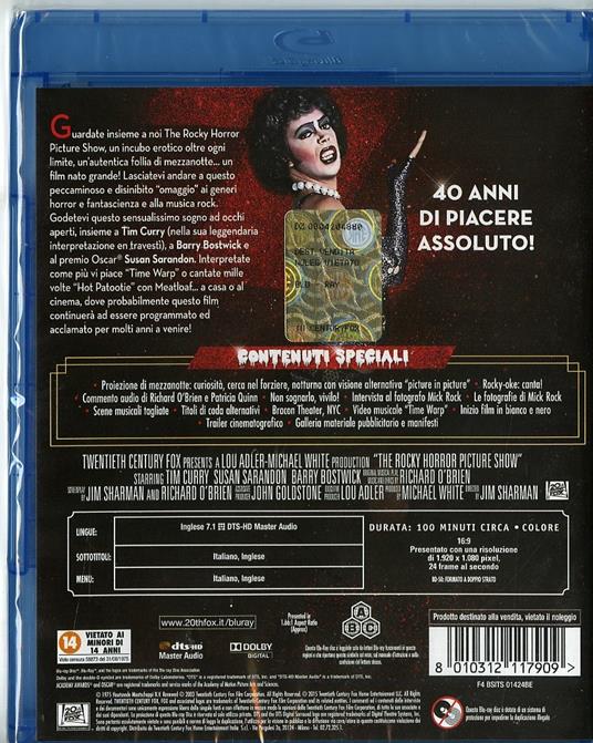 The Rocky Horror Picture Show (40th Anniversary Edition)<span>.</span> Edizione 40° anniversario di Jim Sharman - Blu-ray - 2