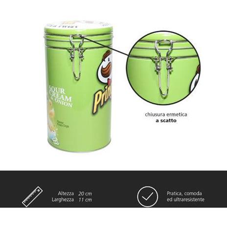 Scatola di Latta Pringles Per Patatine Chiusura Ermetica Verde - 3