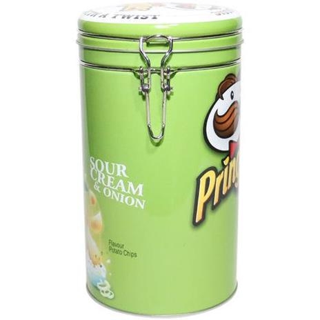 Scatola di Latta Pringles Per Patatine Chiusura Ermetica Verde - 4