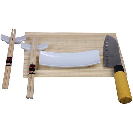 Set 7 Pezzi per Sushi in Bamboo Cucina Orientale Sala da Pranzo Kit Aperitivo