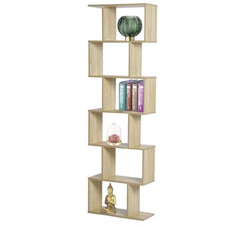 Libreria Design Moderna Scaffale 6 Ripiani 180x58x28cm Casa Ufficio Quercia