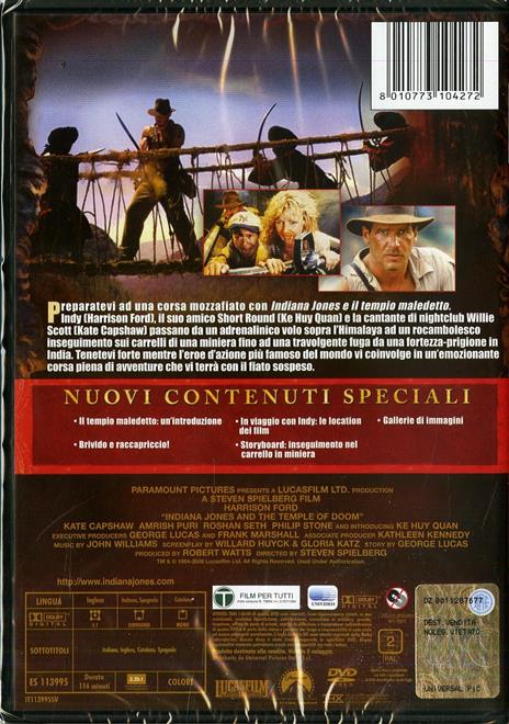Indiana Jones e il tempio maledetto<span>.</span> Edizione speciale di Steven Spielberg - DVD - 2